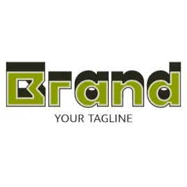Online Editable Green and Black Bordered Text Fancy & 3D Logo
