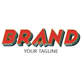 Online Editable Pink and Yellow Border Slanting Font Fancy & 3D Logo
