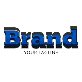 Online Editable Royal Blue and Bold Font Fancy & 3D Logo