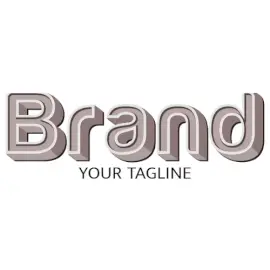 Online Editable Grayish Pink and White Text Fancy & 3D Logo