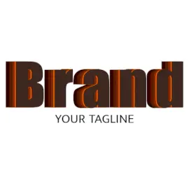 Online Editable Brown and Orange Multilayered Font Fancy & 3D Logo
