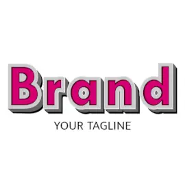 Online Editable Pink and Gray Double 3D Font Fancy & 3D Logo
