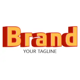 Online Editable Yellow and Orange Bold Font Fancy & 3D Logo