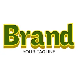 Online Editable Green with Yellow Border Font Fancy & 3D Logo