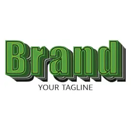 Online Editable Green Bold and Strong Font Fancy & 3D Logo