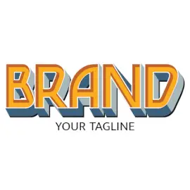 Online Editable Yellow and White Strong Font Fancy & 3D Logo