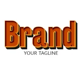 Online Editable Redwood Texture with Orange Border Fancy & 3D Logo