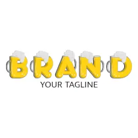 Online Editable Beer Foam on Glass Food & Drink Logo