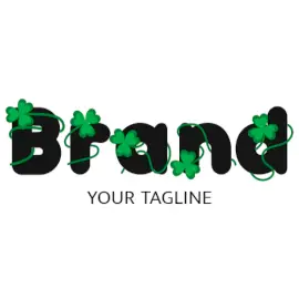 Online Editable Shamrock Leaf with Cloves for St. Patrick's Day Text Events Logo