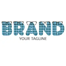 Online Editable Plaided Shirt with Glasses Text for Father's Day Events Logo