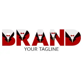 Online Editable Red and Black Formal Suite Themed Event Logo