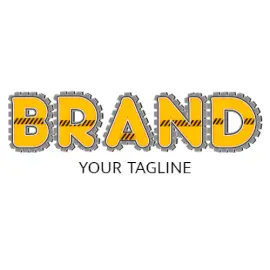 Online Editable Chainsaw Text Architecture & Construction Logo