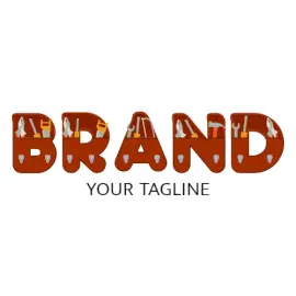 Online Editable Brown Toolset Font Architecture & Construction Logo