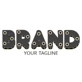 Online Editable Grey Gears Text Architecture & Construction Logo