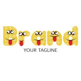 Online Editable Funny Emoji Birthday Party Text Event Logo