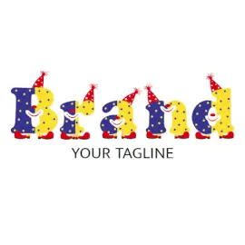 Online Editable Yellow and Blue Joker Themed Font Event Logo