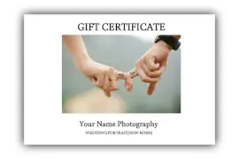 Online Editable White Wedding Photography Gift Certificate