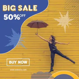 Online Editable Lifestyle Sale Ad Design with patterns Instagram Ad