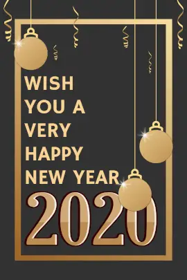Online Editable New Year Greeting with Decorative Balls Tumblr Graphic
