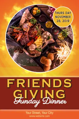 Online Editable Friendsgiving Dishes Design with High-Res Image Tumblr Graphic