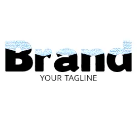 Online Editable Blue Zigzag Waves on Text Creative Logo