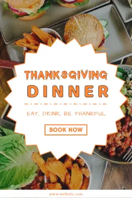Online Editable Thanksgiving Dinner Book Now Ad Design Tumblr Graphic