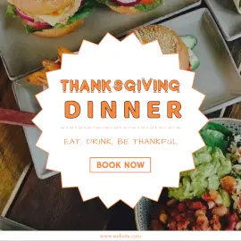 Online Editable Thanksgiving Dinner Party Design Instagram Ad