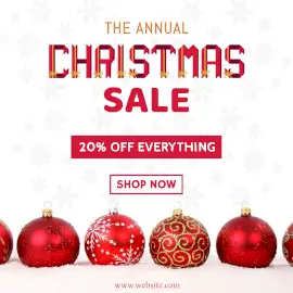 Online Editable Christmas Sale Ad Design with Decorative Balls Instagram Ad