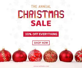 Online Editable Christmas Decorative Balls Ornaments Sale Facebook Post