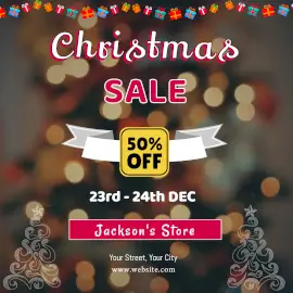 Online Editable Christmas Sale Design Decorated with Gift Boxes Instagram Ad