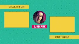 Online Editable Cyan and Yellow Polka Dots Pattern Youtube End Screen