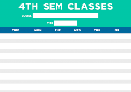 Online Editable Semester Schedule Design Class Schedule