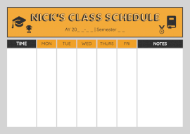 Online Editable Time Table for High School Class Schedule