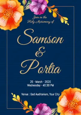 Online Editable Holy Matrimony Invitation Poster