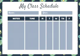 Online Editable Daily Time Table For Class Students Class Schedule