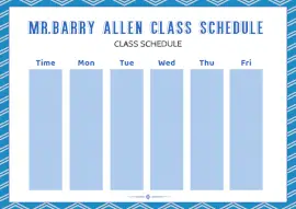 Online Editable High School Time Table Design Class Schedule