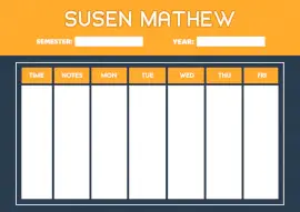 Online Editable Class Timetable Design Class Schedule