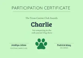 Online Editable Soft Lime Green Participation Certificate