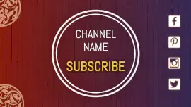 Online Editable Magenta Wooden Deck Channel Name Youtube End Screen