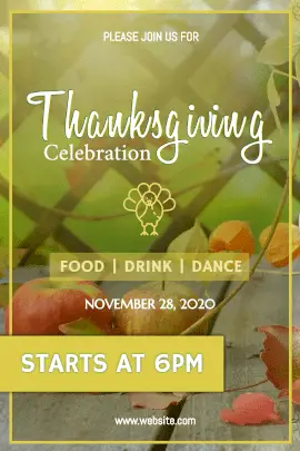 Online Editable Thanksgiving Celebration Invitation Tumblr Graphic