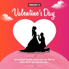 Online Editable Valentine's Day Couple Silhouette Social Media Post