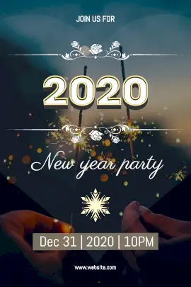 Online Editable New Year Party Design with Crackers Tumblr Graphic