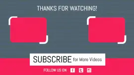 Online Editable Bright Red and Gray Previous and Next Video Element Youtube End Screen