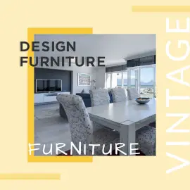 Online Editable Furniture Ad Design with Well Furnished Dining Table Instagram Ad