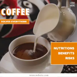 Online Editable Coffee Shop with a Cup and Kettle Social Media Post