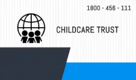 Online Editable Blue and White Childcare Trust Business Card