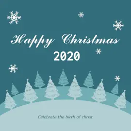 Online Editable Happy Christmas Greeting Design with Decorative Christmas Trees Instagram Post