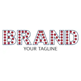 Online Editable Red Dotted Outline Text Unique Logo