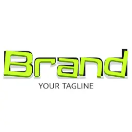 Online Editable Green With Black on Text Fancy & 3D Logo