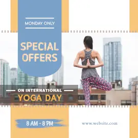 Online Editable International Yoga Day Design with High-Res Image Instagram Post